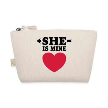 She is Mine I love Freundin liebe girlfriend Frau - Bio-Täschchen - Natur - Vorne