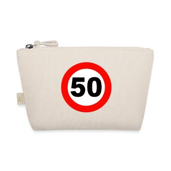 50.Geburtstag , Verkehrsschild , 50 Jahre (25) - Bio-Täschchen - Natur - Vorne