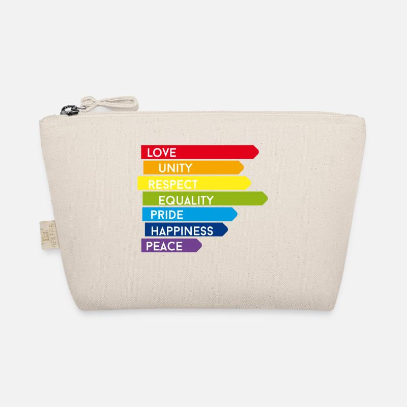 gay Love Unity Respekt Pride happy Regenbogen bunt - Bio-Täschchen - Natur