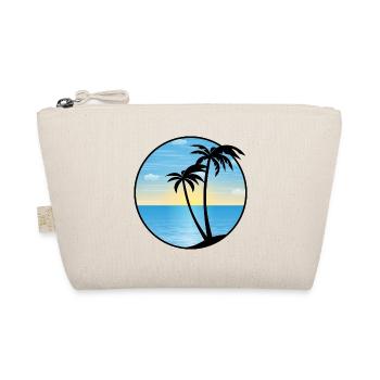 Palmen Urlaub Meer Strand 01 AllroundDesigns - Bio-Täschchen - Natur - Vorne