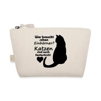Katzen vs Einhörner Einhorn Katze Fun Geschenk - Bio-Täschchen - Natur - Vorne