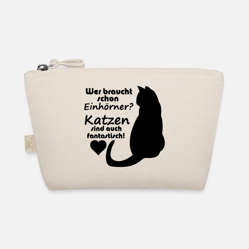Katzen vs Einhörner Einhorn Katze Fun Geschenk - Bio-Täschchen - Natur