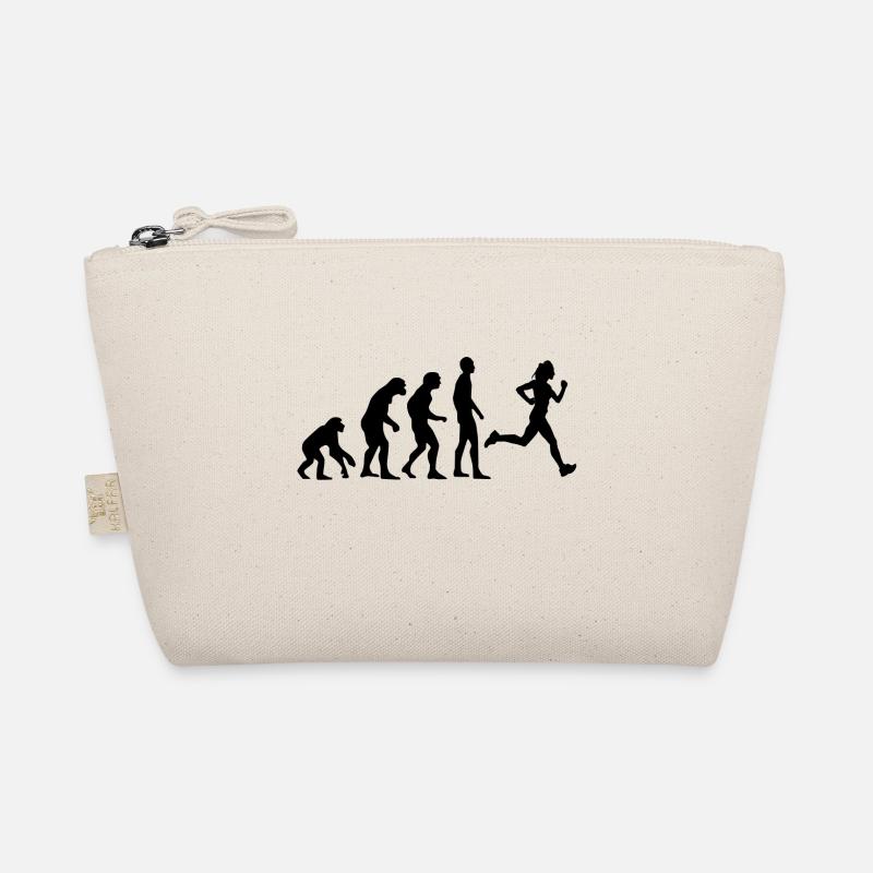 Human Evolution Running Jogging Joggen Geschenk - Bio-Täschchen - Natur