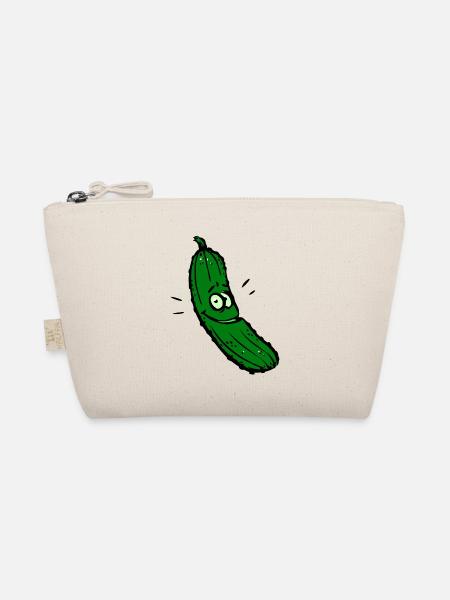 Grinsende Gurke Cartoon - Bio-Täschchen - Natur