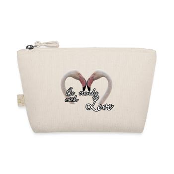 Be trendy with Love - Flamingos Geschenk - Bio-Täschchen - Natur - Vorne