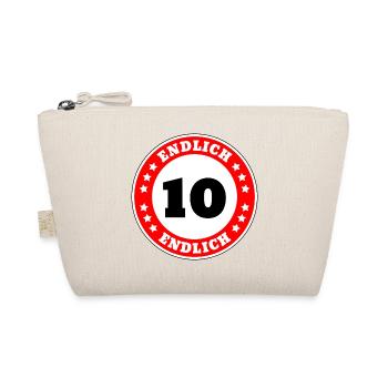 Endlich 10 Geburtstag - Bio-Täschchen - Natur - Vorne
