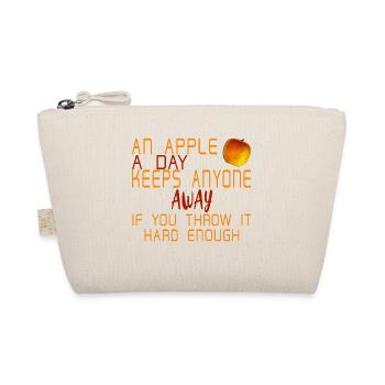 Ein Apfel am Tag - Geschenkidee Lustiger Spruch - Bio-Täschchen - Natur - Vorne
