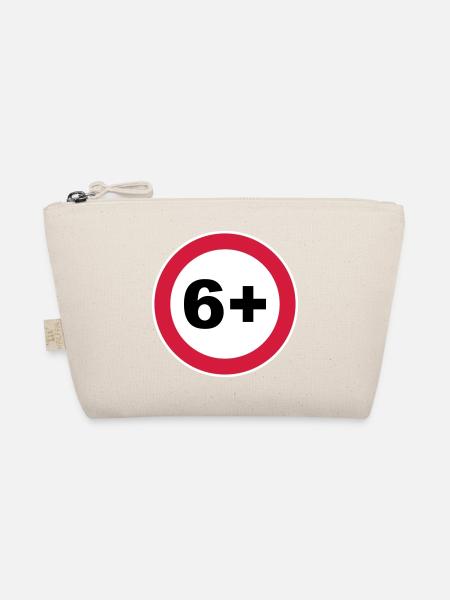 6+ / 6 / 6. / Sechs / Geburtstag / 3c - Bio-Täschchen - Natur - Vorne