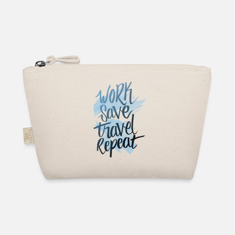 Work Save Travel Repeat Organic Pouch