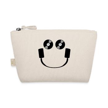 Smiley Kopfhörer Geschenk Idee Geburtstag T-Shirt - Bio-Täschchen - Natur - Vorne