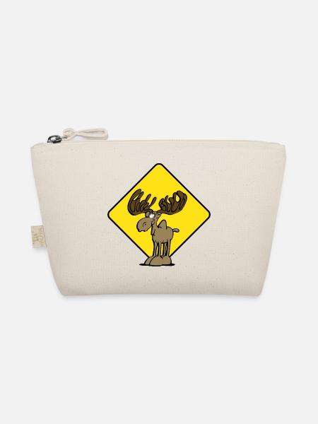 Caution Moose Moose - Organic Pouch - nature - Front