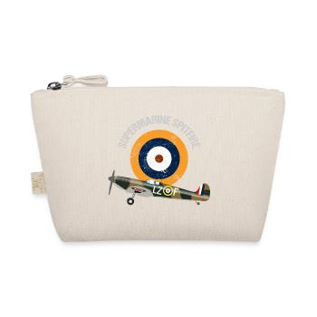 Retro Design Supermarine Spitfire Warbird Flugzeug - Bio-Täschchen - Natur - Vorne