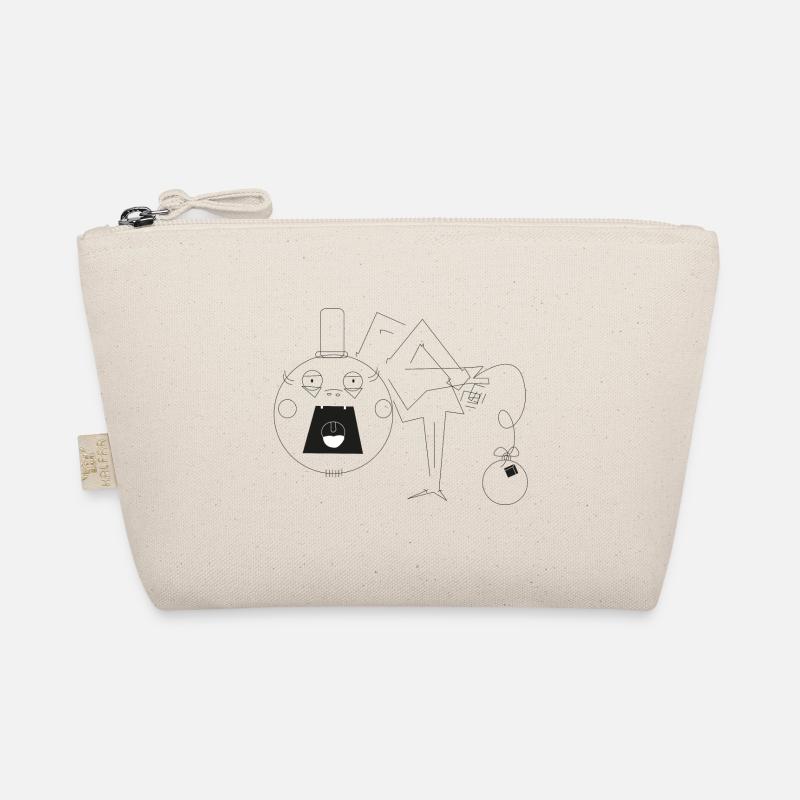 Cartoon Funny man with hat screams Organic Pouch