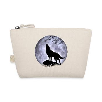 Wolf Vollmond Halloween Nacht Albtraum Nightmare - Bio-Täschchen - Natur - Vorne