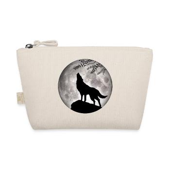 Wolf Vollmond Halloween Nacht Albtraum Nightmare - Bio-Täschchen - Natur - Vorne