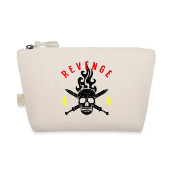 Death Head Swords Flashes Flame Revenge Rocker - Organic Pouch - nature - Front