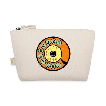 bunte Wählscheibe Vintage Retro Telefon Nostalgie - Bio-Täschchen - Natur - Vorne