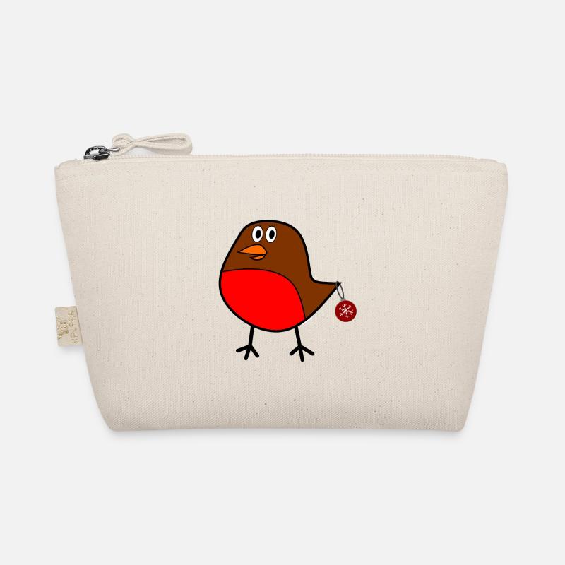 Weihnachts Robin - Bio-Täschchen - Natur
