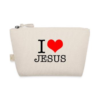 I LOVE JESUS - Organic Pouch - nature - Front