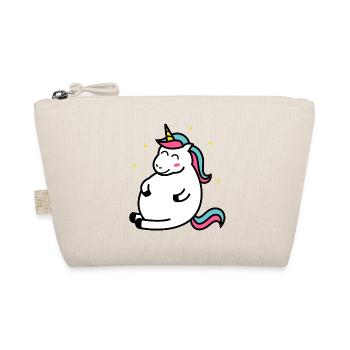 Fat Unicorn Dickes Einhorn Kurven Hunger Geschenk - Bio-Täschchen - Natur - Vorne
