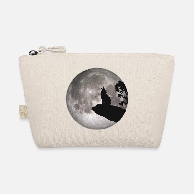 Vollmond Hund Werwolf Wolf heulen Wolf Pup - Bio-Täschchen - Natur