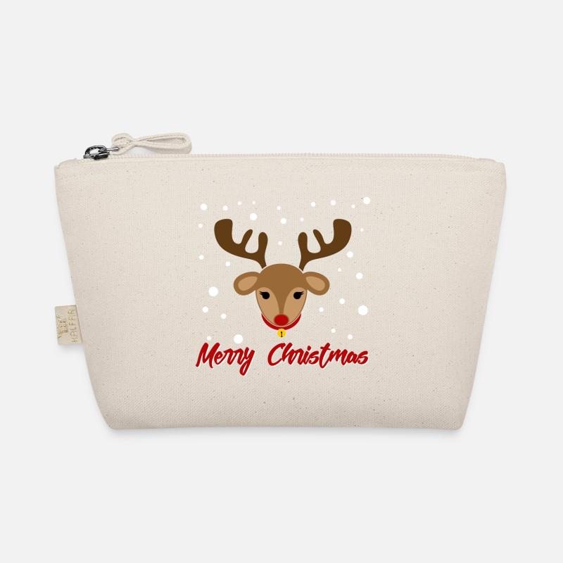 Frohe Weihnachten Merry Christmas Hirsch Rentier - Bio-Täschchen - Natur