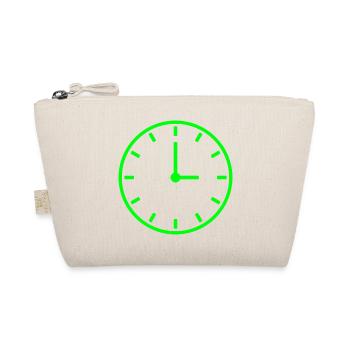 uhr zeit watch clock time hourglass sanduhr60 - Bio-Täschchen - Natur - Vorne