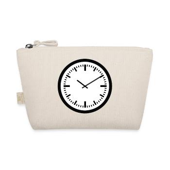 uhr zeit watch clock time hourglass sanduhr76 - Bio-Täschchen - Natur - Vorne