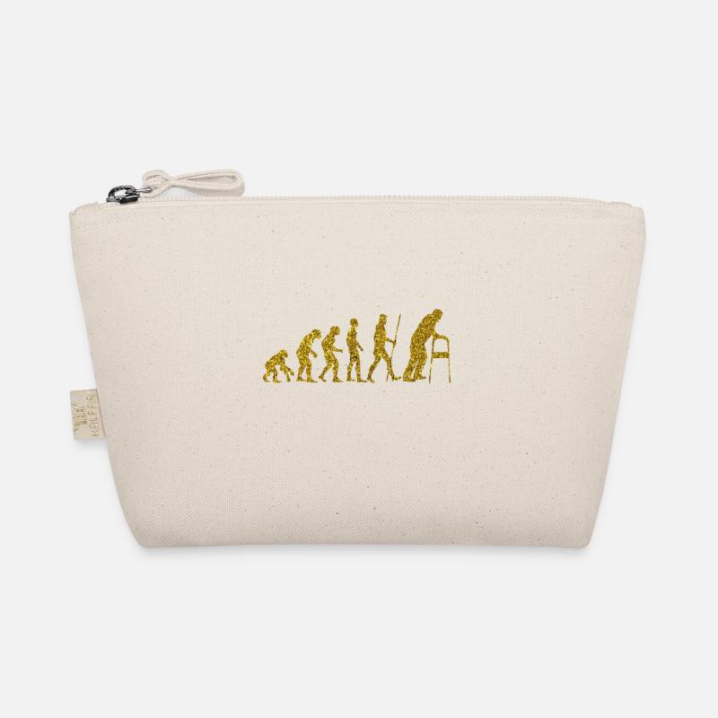 Evolution Old Man Golden Glitter Effect Organic Pouch