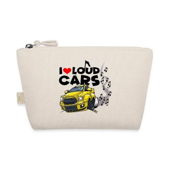 0577 Ich liebe laute Autos - Bio-Täschchen - Natur - Vorne