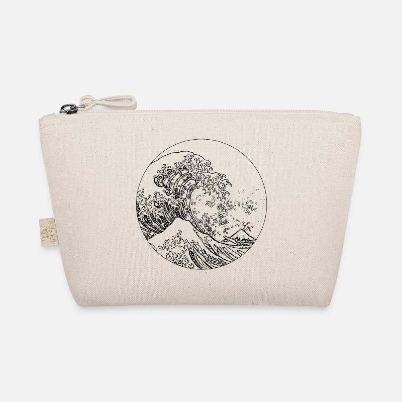 Wave in black and white Organic Pouch