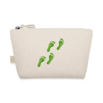 Füsse grün Gehen Geschenk Abdruck Geschenkidee - Bio-Täschchen - Natur - Vorne