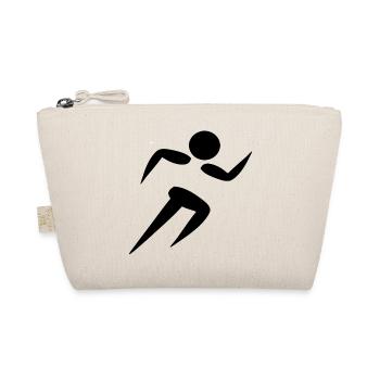running Laufen Läufer Sprinter Sprint Silhouette - Bio-Täschchen - Natur - Vorne