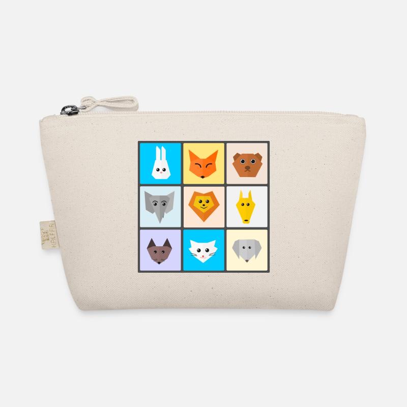 Bunte Tiermischung mit Lieblingstieren - Bio-Täschchen - Natur