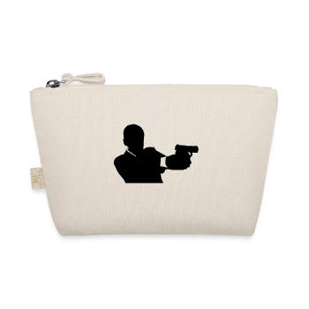 Mann mit Pistole Waffe Silhouette - Bio-Täschchen - Natur - Vorne