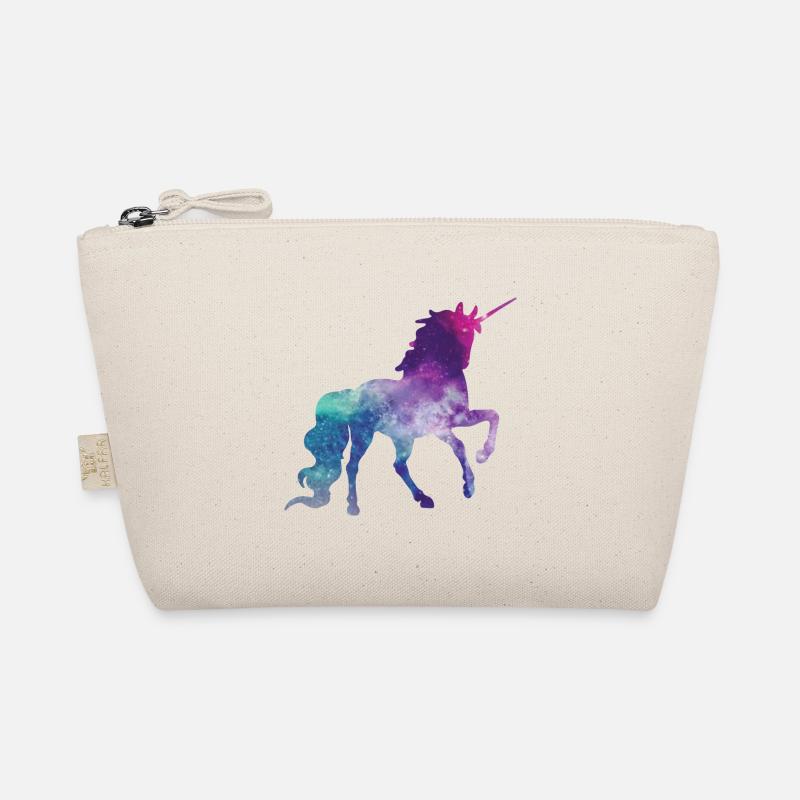 Einhorn Silhouette Universum Sterne unendlich - Bio-Täschchen - Natur