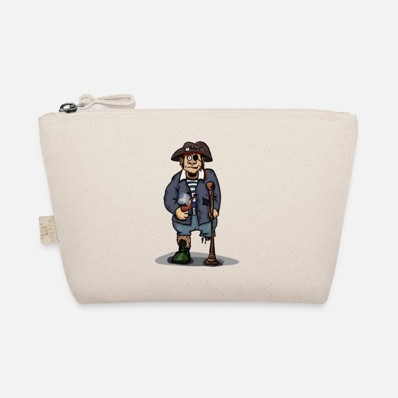 Pirate with wooden leg eye patch gift idea Organic Pouch