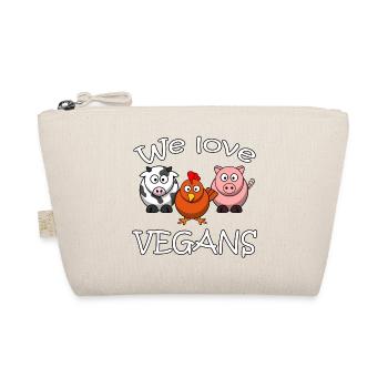 VEGANER LUSTIGE SPRÜCHE ANIMALS LOVE VEGANS GIFT - Bio-Täschchen - Natur - Vorne