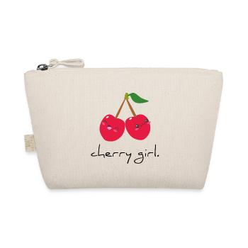 cherry girl Kirschen Mädchen Frau Obst Geschenk - Bio-Täschchen - Natur - Vorne
