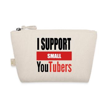 I SUPPORT SMALL YOUTUBERS BLK PNG - Organic Pouch - nature - Front
