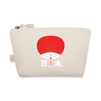 Japan fan red with Japanese characters - Organic Pouch - nature - Front
