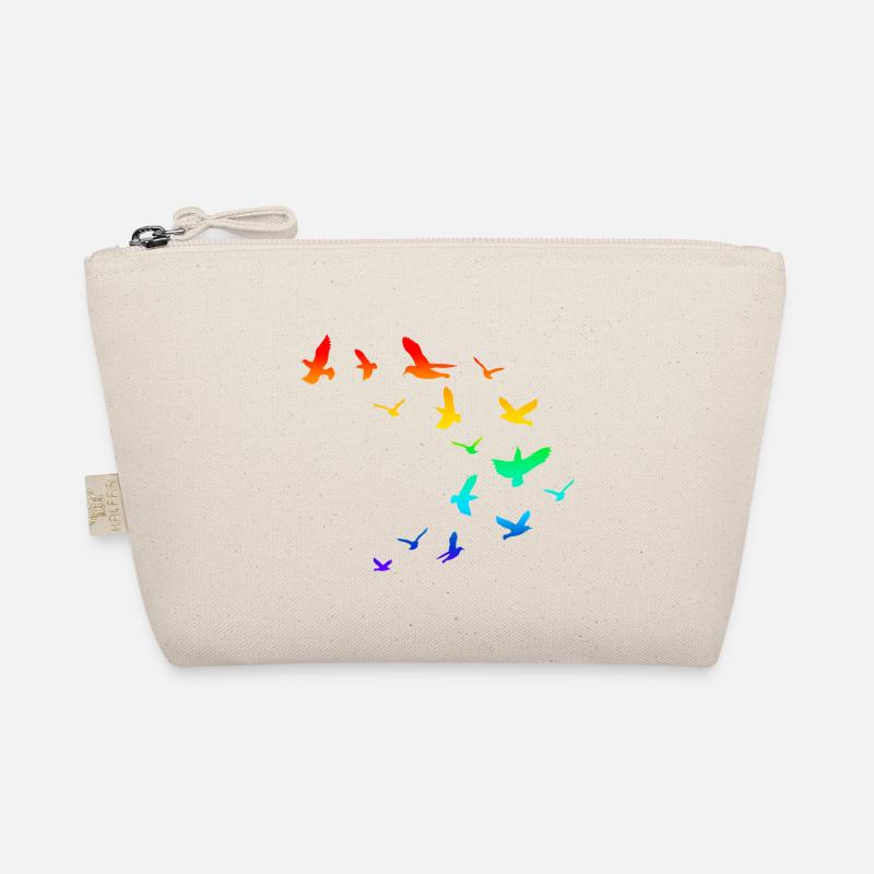 Vogelschwarm Vögel Regenbogen - Bio-Täschchen - Natur