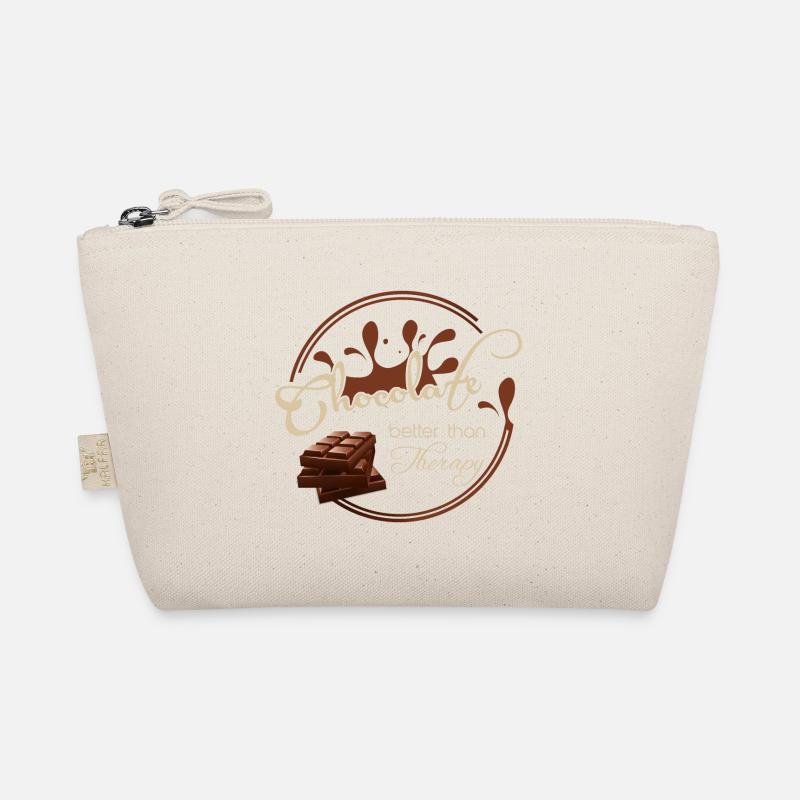 Funny "Chocolate - better than therapy!" t-shirt Organic Pouch