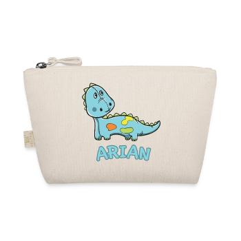 Dinosaurier lustig Kind Arian Geschenk Geburtstag - Bio-Täschchen - Natur - Vorne