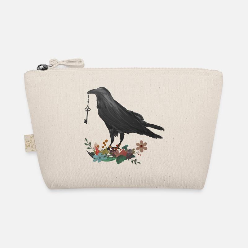 Rabe mit Schlüssel - Geschenk - Bio-Täschchen - Natur