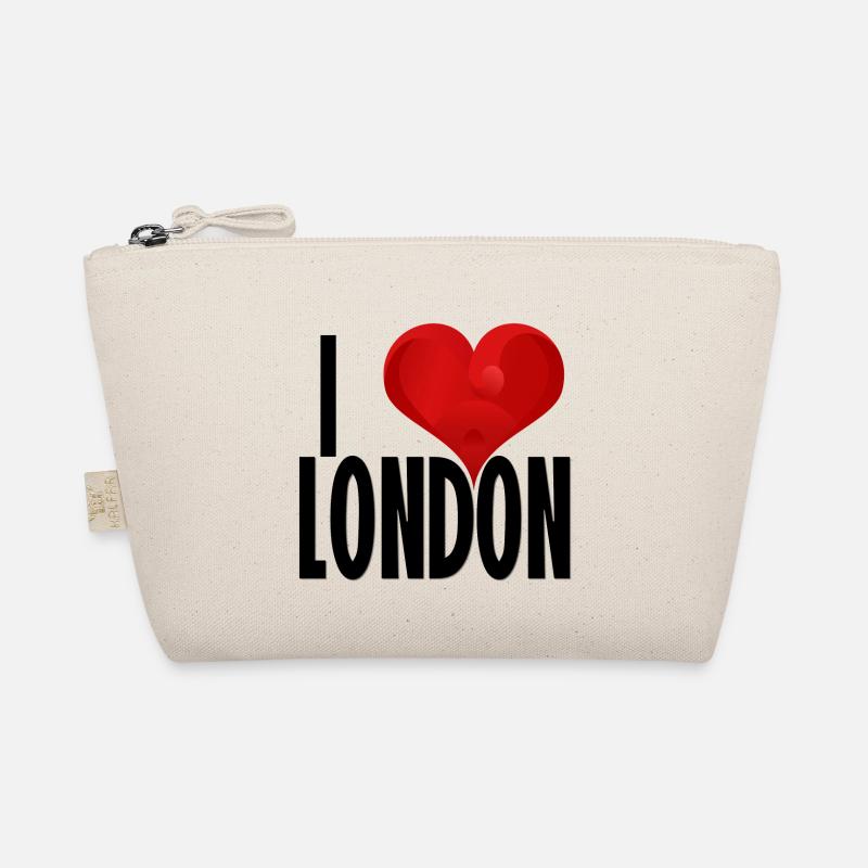 ICH LIEBE LONDON schwarz - Bio-Täschchen - Natur