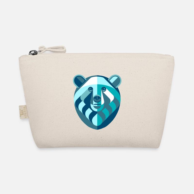 Bear abstract blue white Organic Pouch
