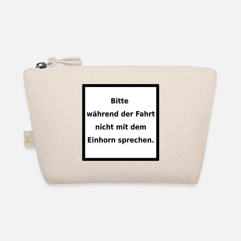 Warnhinweis: Einhorn. (black/white) - Bio-Täschchen - Natur