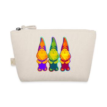 Garden Gnome Trio - neon style / pop - Organic Pouch - nature - Front