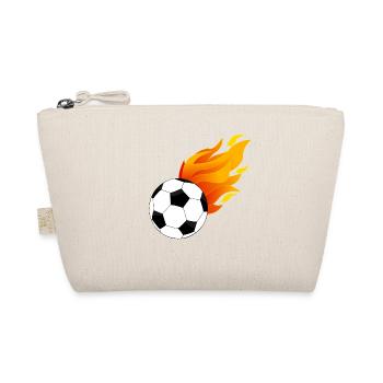 FUSSBALL FEUER FLAMMEN Geschenkidee Geburtstag - Bio-Täschchen - Natur - Vorne